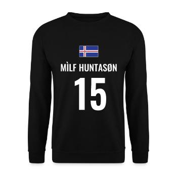 Fußball Sauf Trikot Island Mallorca Party Gruppen - Unisex Pullover - Schwarz - Vorne - Alina (178cm) & Michal (187cm)