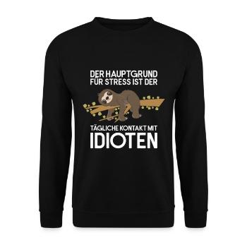 Sloth Faulenzer Süßes Faultier Geschenk - Unisex Pullover - Schwarz - Vorne - Alina (178cm) & Michal (187cm)