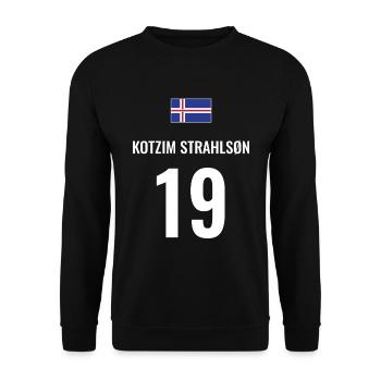 Fußball Sauf Trikot Island Mallorca Party Gruppen - Unisex Pullover - Schwarz - Vorne - Alina (178cm) & Michal (187cm)