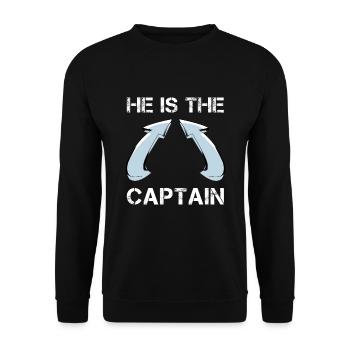 Boat Captain Gift Ship Boat Owner Captain - Unisex Sweatshirt - black - Front - Alina (178cm) & Michal (187cm)
