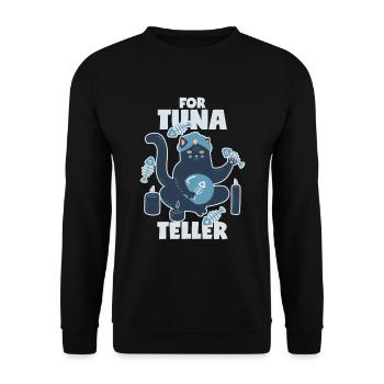 Fortune Teller Cat with Tuna: Fortunateller - Unisex Sweatshirt - black - Front - Alina (178cm) & Michal (187cm)