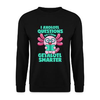 Clever axolotl - Unisex Sweatshirt - black - Front - Alina (178cm) & Michal (187cm)