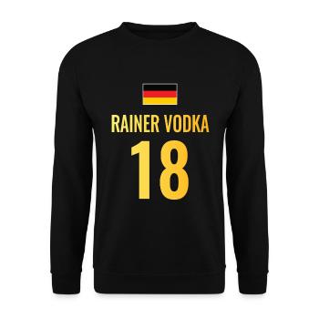 Fußball Sauf Trikot Deutschland Mallorca Gruppen - Unisex Pullover - Schwarz - Vorne - Alina (178cm) & Michal (187cm)