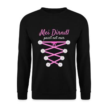 Damen Dirndl Ersatz Trachten Ersatz Bluse Kirmes - Unisex Pullover - Schwarz - Vorne - Alina (178cm) & Michal (187cm)