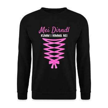 Damen Dirndl Ersatz Trachten Ersatz Bluse Kirmes - Unisex Pullover - Schwarz - Vorne - Alina (178cm) & Michal (187cm)