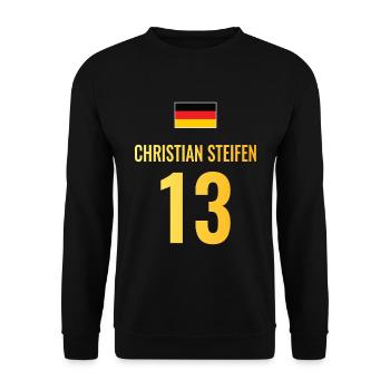 Fußball Sauf Trikot Deutschland Mallorca Gruppen - Unisex Pullover - Schwarz - Vorne - Alina (178cm) & Michal (187cm)