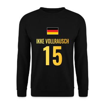 Fußball Sauf Trikot Deutschland Mallorca Gruppen - Unisex Pullover - Schwarz - Vorne - Alina (178cm) & Michal (187cm)