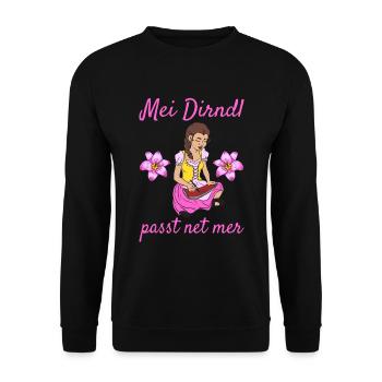 Damen Dirndl Ersatz Trachten Ersatz Bluse Kirmes - Unisex Pullover - Schwarz - Vorne - Alina (178cm) & Michal (187cm)