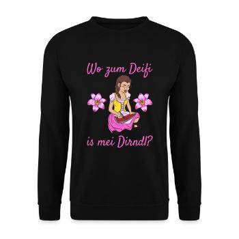 Damen Dirndl Ersatz Trachten Ersatz Bluse Kirmes - Unisex Pullover - Schwarz - Vorne - Alina (178cm) & Michal (187cm)