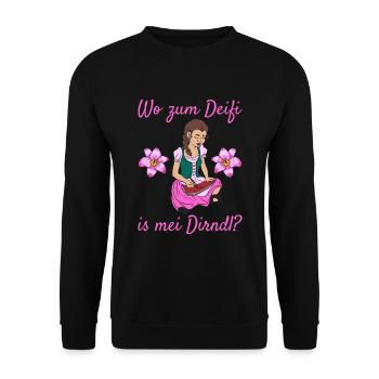 Damen Dirndl Ersatz Trachten Ersatz Bluse Kirmes - Unisex Pullover - Schwarz - Vorne - Alina (178cm) & Michal (187cm)
