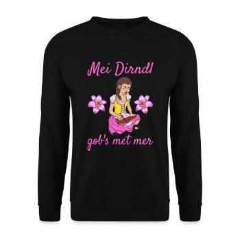 Damen Dirndl Ersatz Trachten Ersatz Bluse Kirmes - Unisex Pullover - Schwarz - Vorne - Alina (178cm) & Michal (187cm)