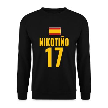 Spain Soccer Booze Jersey For Groups - Unisex Sweatshirt - black - Front - Alina (178cm) & Michal (187cm)