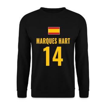 Spain Soccer Booze Jersey For Groups - Unisex Sweatshirt - black - Front - Alina (178cm) & Michal (187cm)
