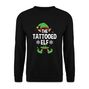 Elfe de cadeau de Noël de famille assorti de groupe - Sweat-shirt Unisexe - noir - Devant - Alina (178cm) & Michal (187cm)