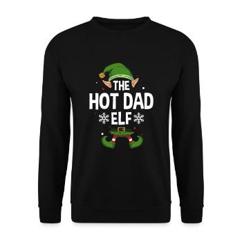 Elfe de cadeau de Noël de famille assorti de groupe - Sweat-shirt Unisexe - noir - Devant - Alina (178cm) & Michal (187cm)
