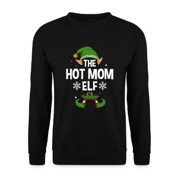 Elfe de cadeau de Noël de famille assorti de groupe - Sweat-shirt Unisexe - noir - Devant - Alina (178cm) & Michal (187cm)