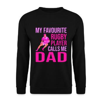 Rugby Player Father's Day Rugby Gift Rugby Coach - Unisex Sweatshirt - black - Front - Alina (178cm) & Michal (187cm)