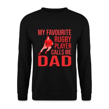 Rugby Player Father's Day Rugby Gift Rugby Coach - Unisex Sweatshirt - black - Front - Alina (178cm) & Michal (187cm)