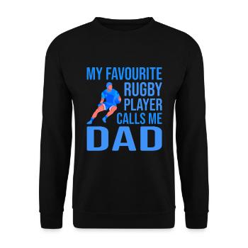 Rugby Player Father's Day Rugby Gift Rugby Coach - Unisex Sweatshirt - black - Front - Alina (178cm) & Michal (187cm)