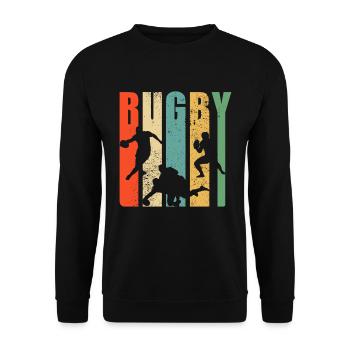Rugby Player Rugby Gift Rugby Coach - Unisex Sweatshirt - black - Front - Alina (178cm) & Michal (187cm)