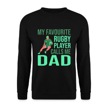 Rugby Player Father's Day Rugby Gift Rugby Coach - Unisex Sweatshirt - black - Front - Alina (178cm) & Michal (187cm)