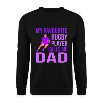 Rugby Player Father's Day Rugby Gift Rugby Coach - Unisex Sweatshirt - black - Front - Alina (178cm) & Michal (187cm)