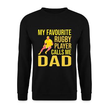 Rugby Player Father's Day Rugby Gift Rugby Coach - Unisex Sweatshirt - black - Front - Alina (178cm) & Michal (187cm)