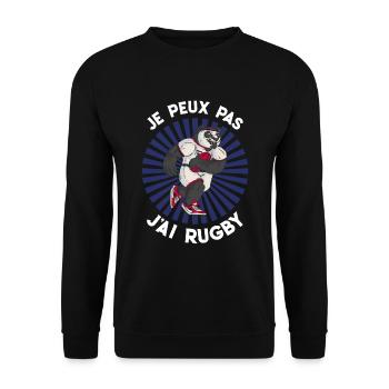 Je Peux Pas J'ai Rugby Joueur Maillot France Rugby - Unisex Pullover - Schwarz - Vorne - Alina (178cm) & Michal (187cm)