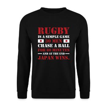 Le rugby est un jeu simple Japon Rugby - Sweat-shirt Unisexe - noir - Devant - Alina (178cm) & Michal (187cm)
