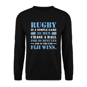 Le rugby est un jeu simple Fiji Rugby - Sweat-shirt Unisexe - noir - Devant - Alina (178cm) & Michal (187cm)