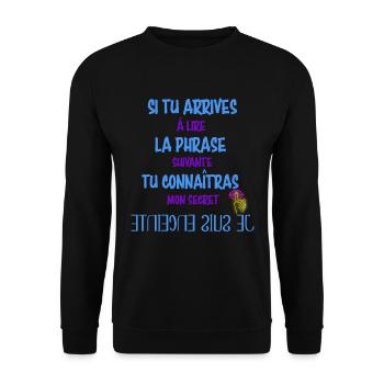 Secret Je suis Enceinte Cadeau Annonce Grossesse - Sweat-shirt Unisexe - noir - Devant - Alina (178cm) & Michal (187cm)