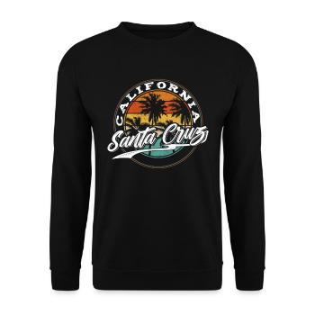 Années 70 années 80 dans la ville californienne de Santa Cruz - Sweat-shirt Unisexe - noir - Devant - Alina (178cm) & Michal (187cm)