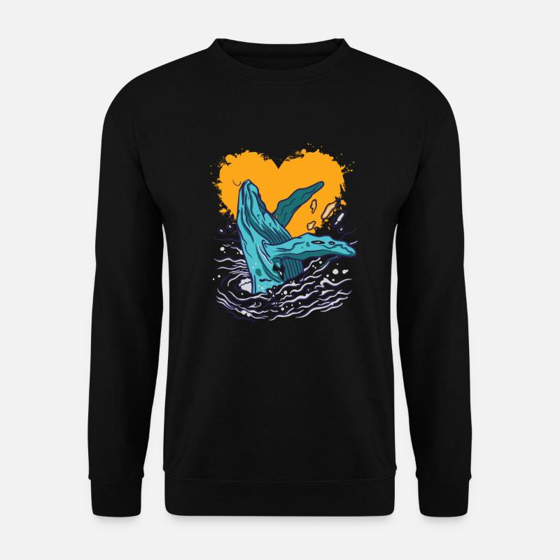 Wal-liebe-ozean-tier - Unisex Pullover - Schwarz