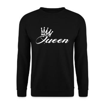 Awesome camping queen crown - Unisex Sweatshirt - black - Front - Alina (178cm) & Michal (187cm)