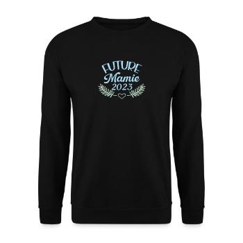 Future Mamie 2023 Idée Cadeau Annonce Grossesse - Sweat-shirt Unisexe - noir - Devant - Alina (178cm) & Michal (187cm)