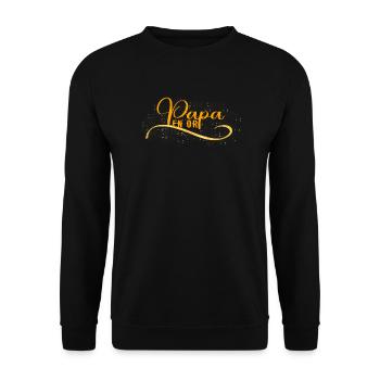Papa En Or Idées Cadeau Fêtes Des Pères - Sweat-shirt Unisexe - noir - Devant - Alina (178cm) & Michal (187cm)