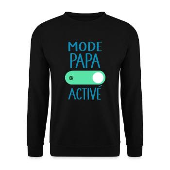 Mode Papa Activé Idée Cadeau Annonce Grossesse - Sweat-shirt Unisexe - noir - Devant - Alina (178cm) & Michal (187cm)
