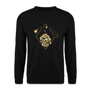 Wildpilz Und Mond Keine Zeit, Ich Suche - Unisex Pullover - Schwarz - Vorne - Alina (178cm) & Michal (187cm)