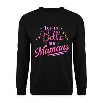 La Plus Belle Des Maman Idée Cadeau Fête Des Mères - Sweat-shirt Unisexe - noir - Devant - Alina (178cm) & Michal (187cm)
