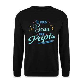 Plus Beau Des Papis Cadeau Fête Des Grands-Pères - Sweat-shirt Unisexe - noir - Devant - Alina (178cm) & Michal (187cm)