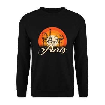 Frankreich Paris Eiffelturm Je T'aim - Unisex Pullover - Schwarz - Vorne - Alina (178cm) & Michal (187cm)
