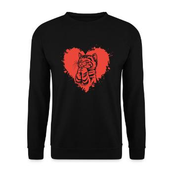 La vie est meilleure avec les chats - Sweat-shirt Unisexe - noir - Devant - Alina (178cm) & Michal (187cm)