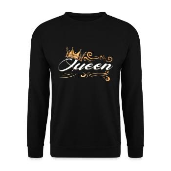 Awesome camping queen crown - Unisex Sweatshirt - black - Front - Alina (178cm) & Michal (187cm)