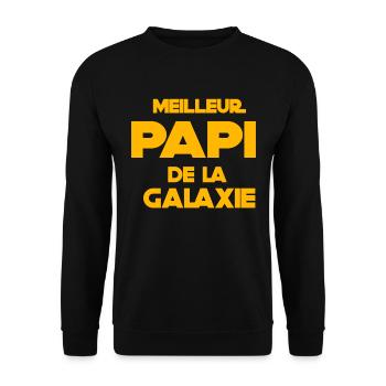 Meilleur Papi Idée Cadeau Fête Des Grands-Pères - Sweat-shirt Unisexe - noir - Devant - Alina (178cm) & Michal (187cm)