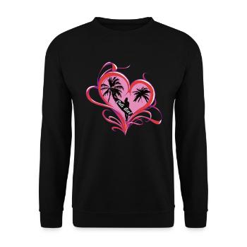 Années 70 années 80 dans la ville californienne de Santa Cruz - Sweat-shirt Unisexe - noir - Devant - Alina (178cm) & Michal (187cm)