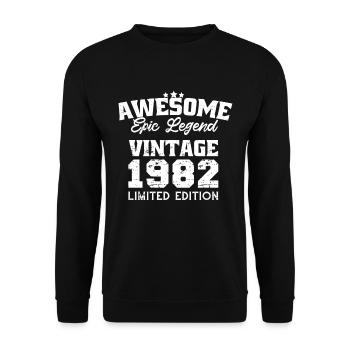 Vintage 1982 funny Birthday Quotes 40 Years 1982 - Unisex Sweatshirt - black - Front - Alina (178cm) & Michal (187cm)