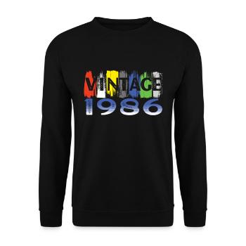 Vintage 1986 Retro Bitrthday Limited Edition - Unisex Sweatshirt - black - Front - Alina (178cm) & Michal (187cm)