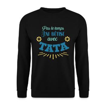 J'ai Bêtise Avec Tata Cadeau Annonce Grossesse - Sweat-shirt Unisexe - noir - Devant - Alina (178cm) & Michal (187cm)