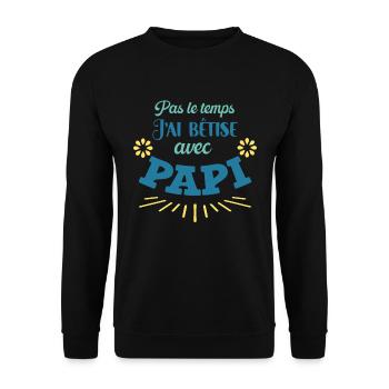 J'ai Bêtise Avec Papi Cadeau Annonce Grossesse - Sweat-shirt Unisexe - noir - Devant - Alina (178cm) & Michal (187cm)