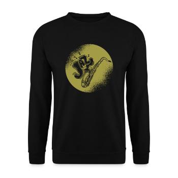 Music Retro Blues Play Saxophone-jazz - Unisex Sweatshirt - black - Front - Alina (178cm) & Michal (187cm)